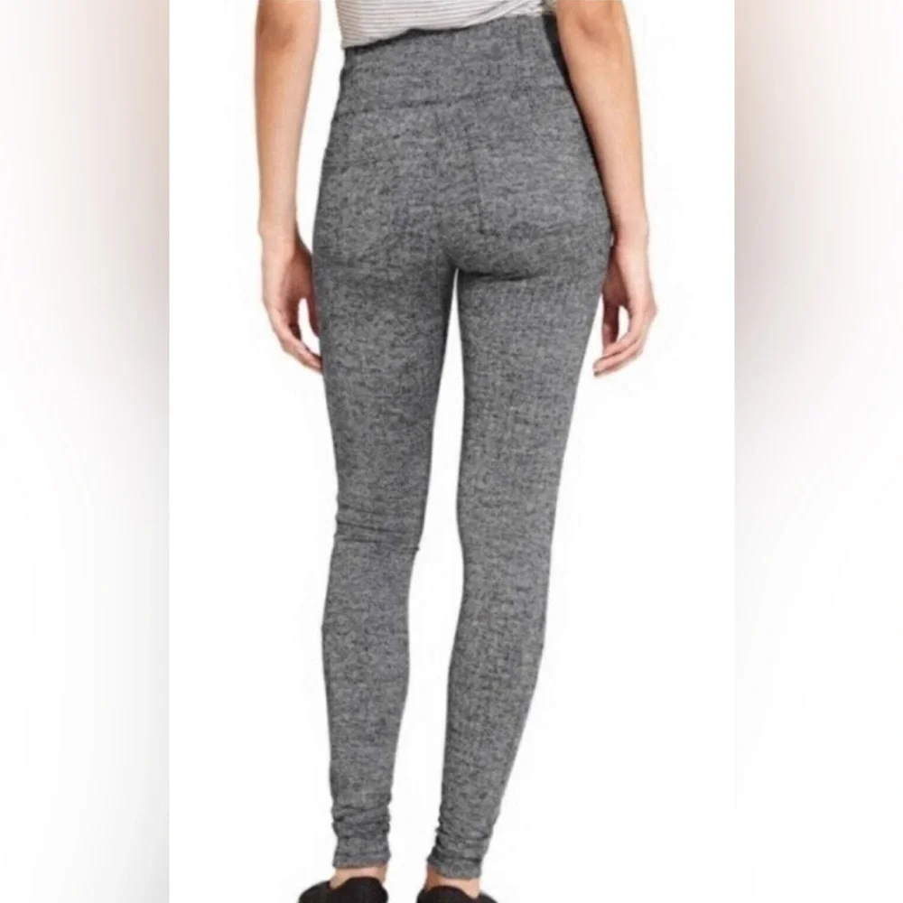 Athleta Herringbone Metro High Waisted Leggings Sz Small Heather Gray Pockets - Picture 2 of 15